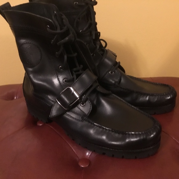 Polo Ralph Lauren Ranger Men’s Leather Boots 12D - Picture 12 of 16